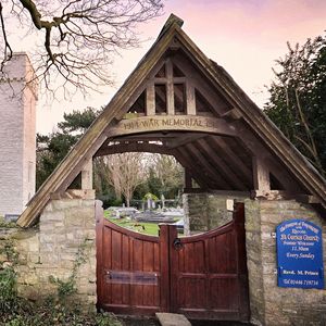 View of St Curig's and the lychgate