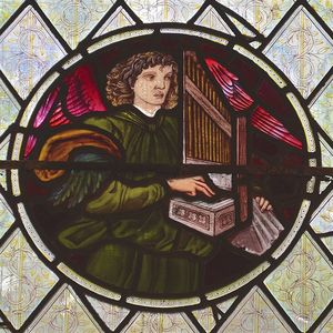 St Cecilia stained glass window
