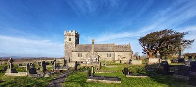 A view of St Mary Hill church and churchyard