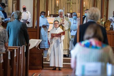 Revd Belinda Huxtable and Bishop June