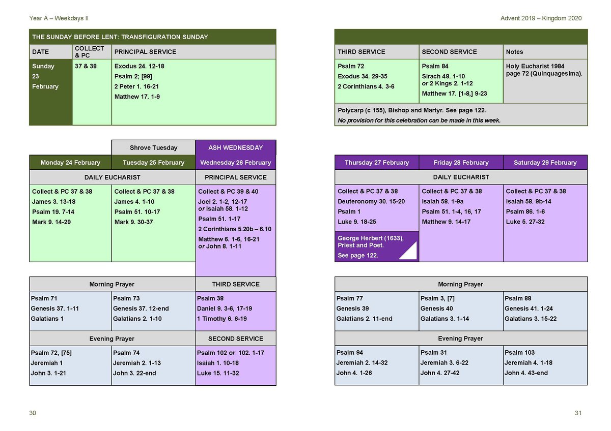 The Sunday before Lent (A)