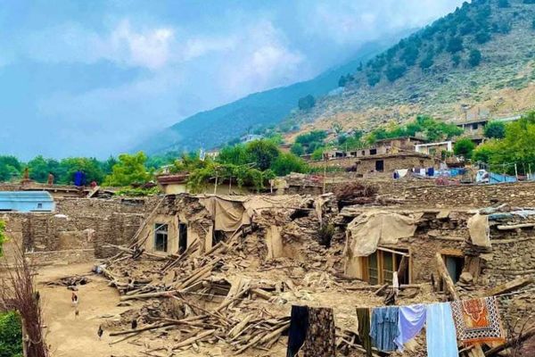 Damage caused by earthquake in Afghanistan August 25