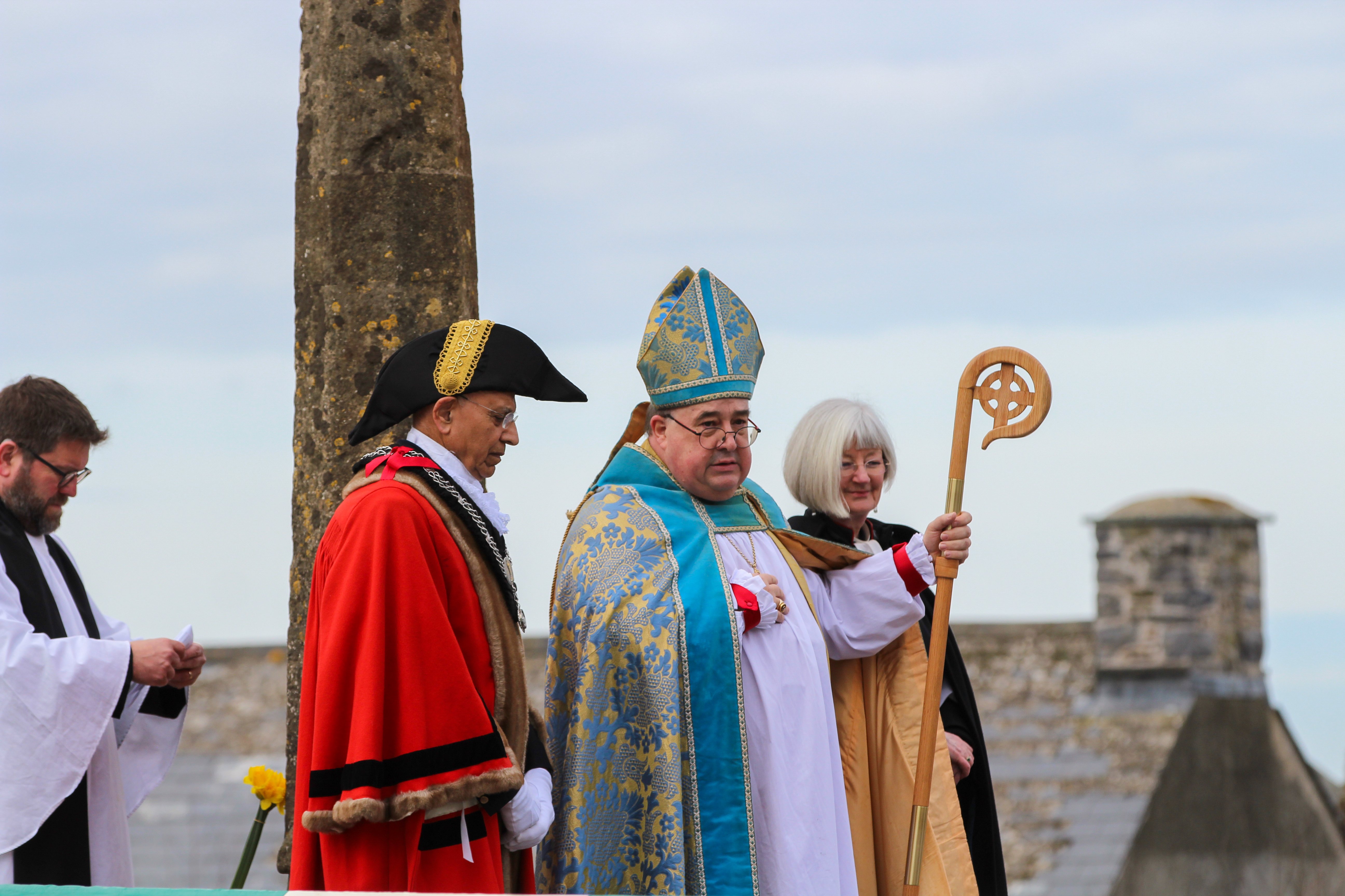 Blessing at old cross St Davids Day 2025