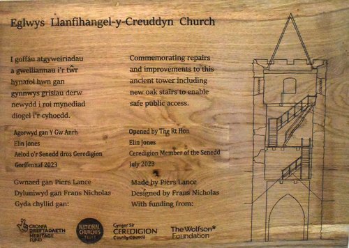 Llanfihangel y Creuddyn Plaque