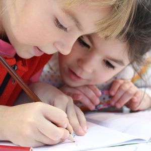 Children hard at work