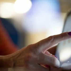 woman with tablet